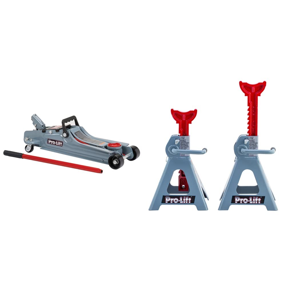 2 Ton Low Profile Floor Jack + 3 Ton Jack Stands E80175