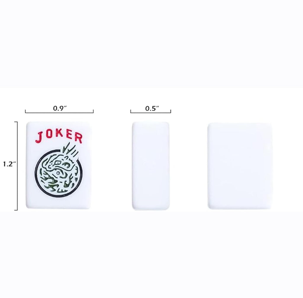 American Mahjong Game Set, 166 White Tiles, 4 Color Rack/Pushers, Blue Carrying Bag P300
