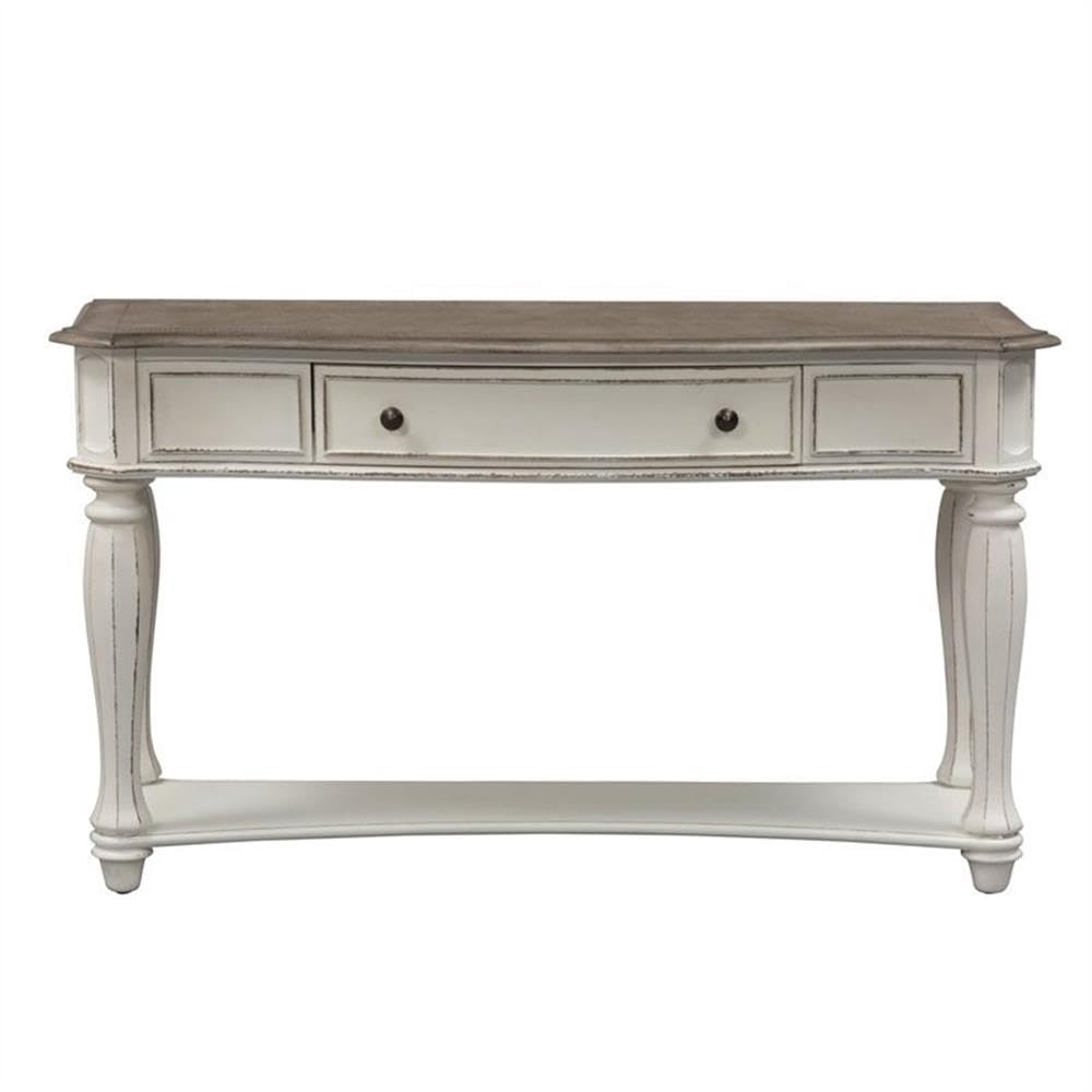 Antique White Wood Sofa Table with 1 Drawer and 1 Shelf M8435
