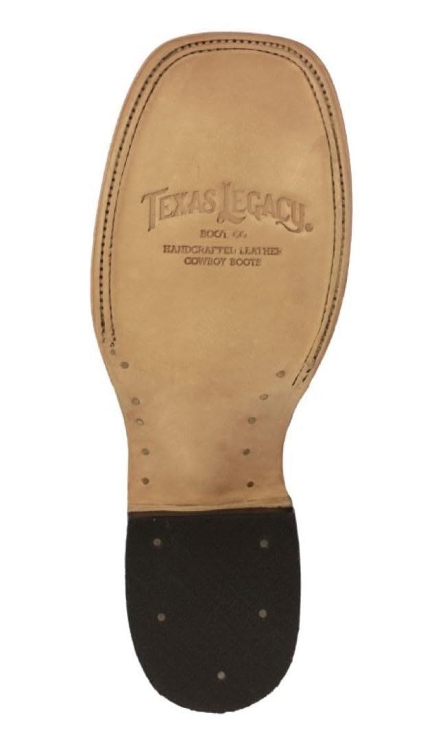 Cognac Leather Square Toe Western Cowboy Boots V695754