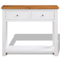 Solid Oak Wood Console Table with Drawers and Shelf A775