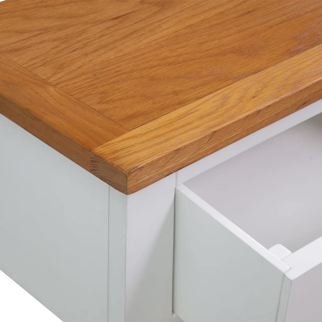 Solid Oak Wood Console Table with Drawers and Shelf A775