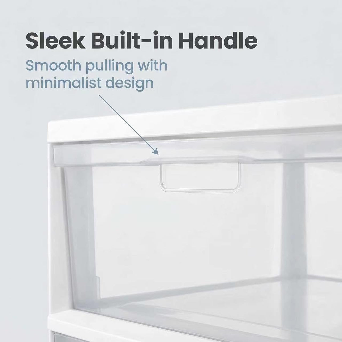 White 3 Drawer Plastic Storage Tower with Clear Bins M678