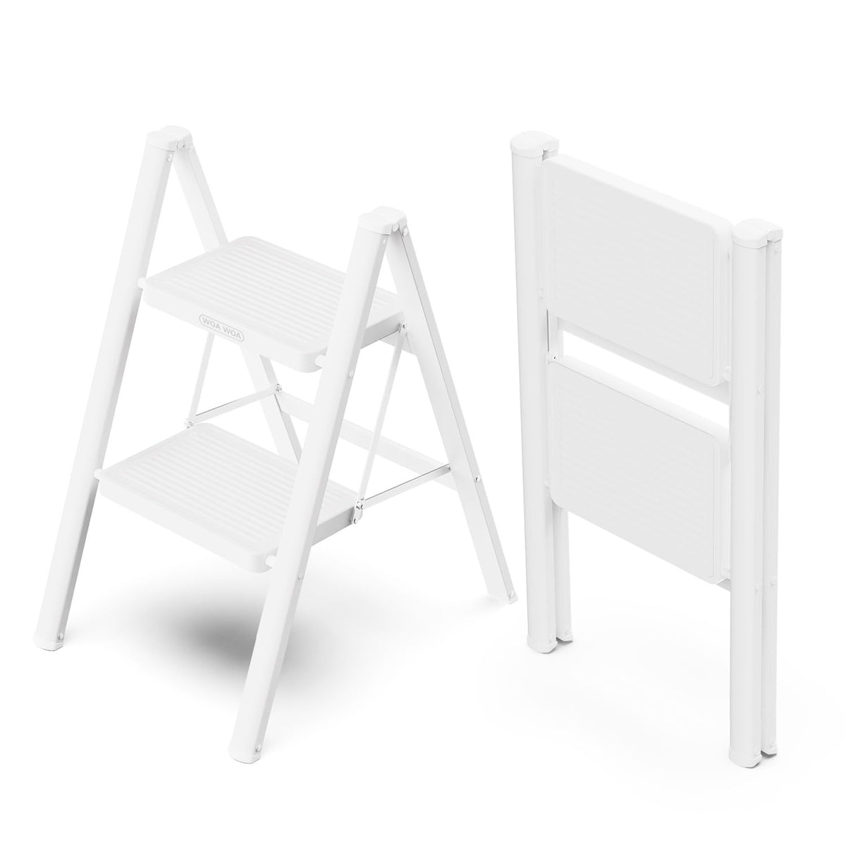 2 Step Foldable Step Stool White W9675