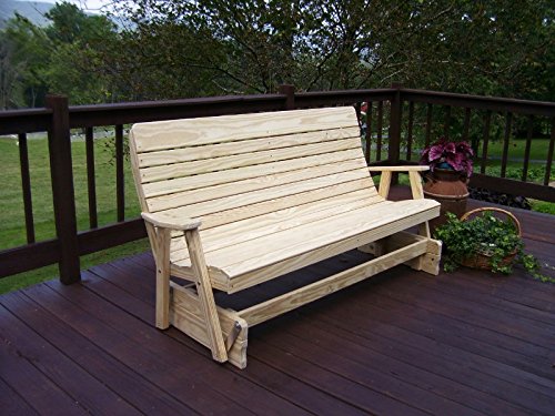 Pressure-Treated Pine Highback Patio Glider Bench X8469