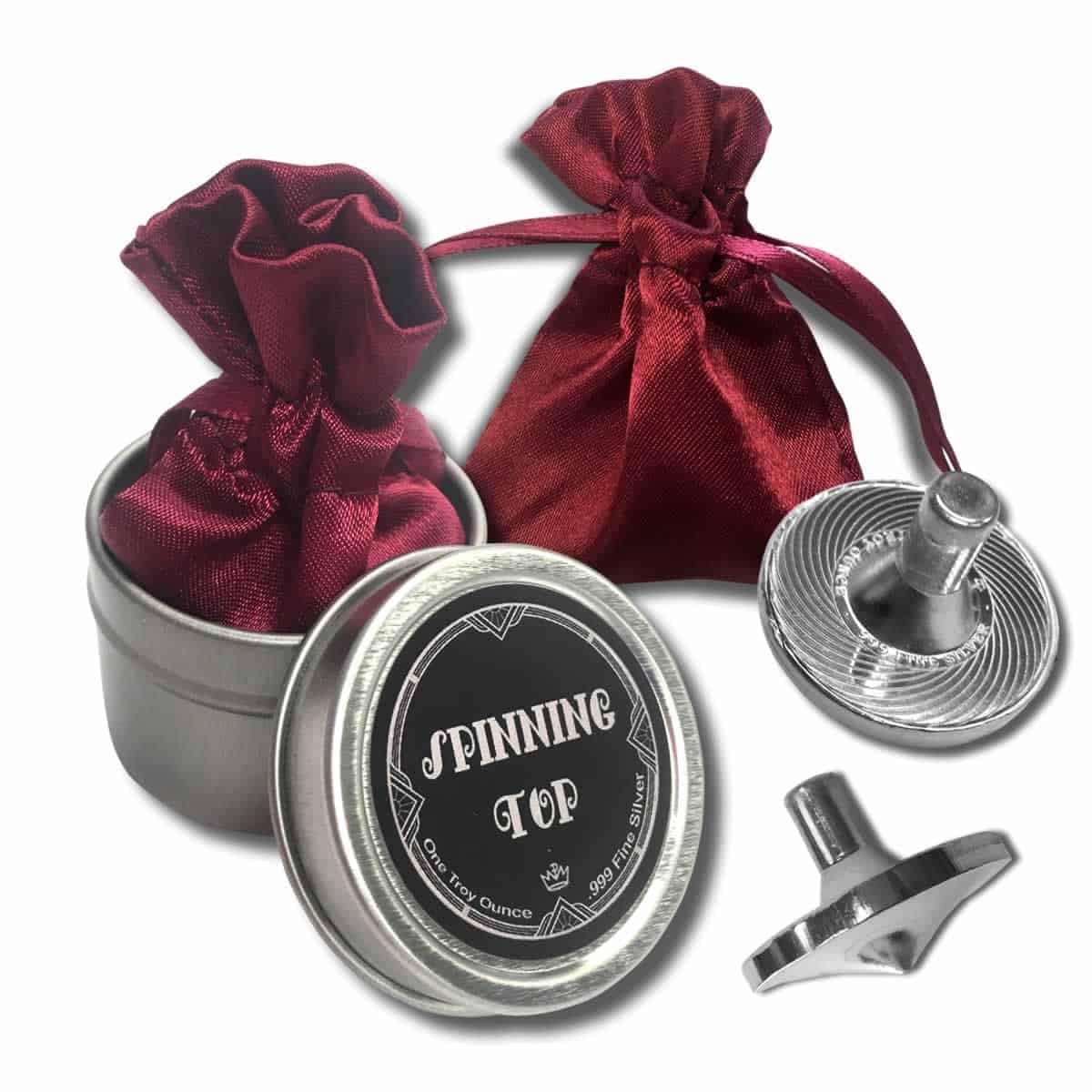 Silver Spinning Top Toy 1 oz G169