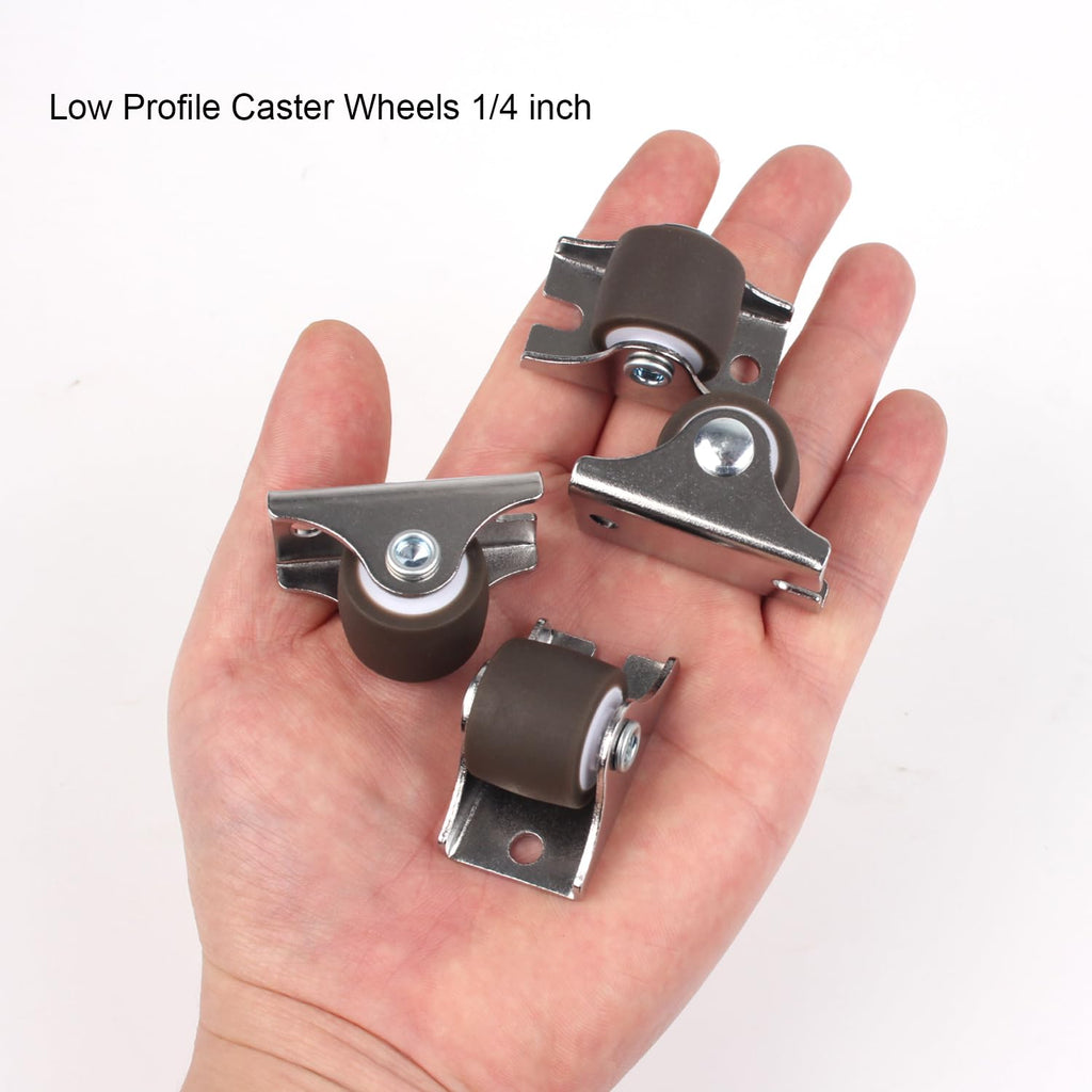 1 Inch Low Profile TPE Rubber Fixed Caster Wheels Set of 4 R5630