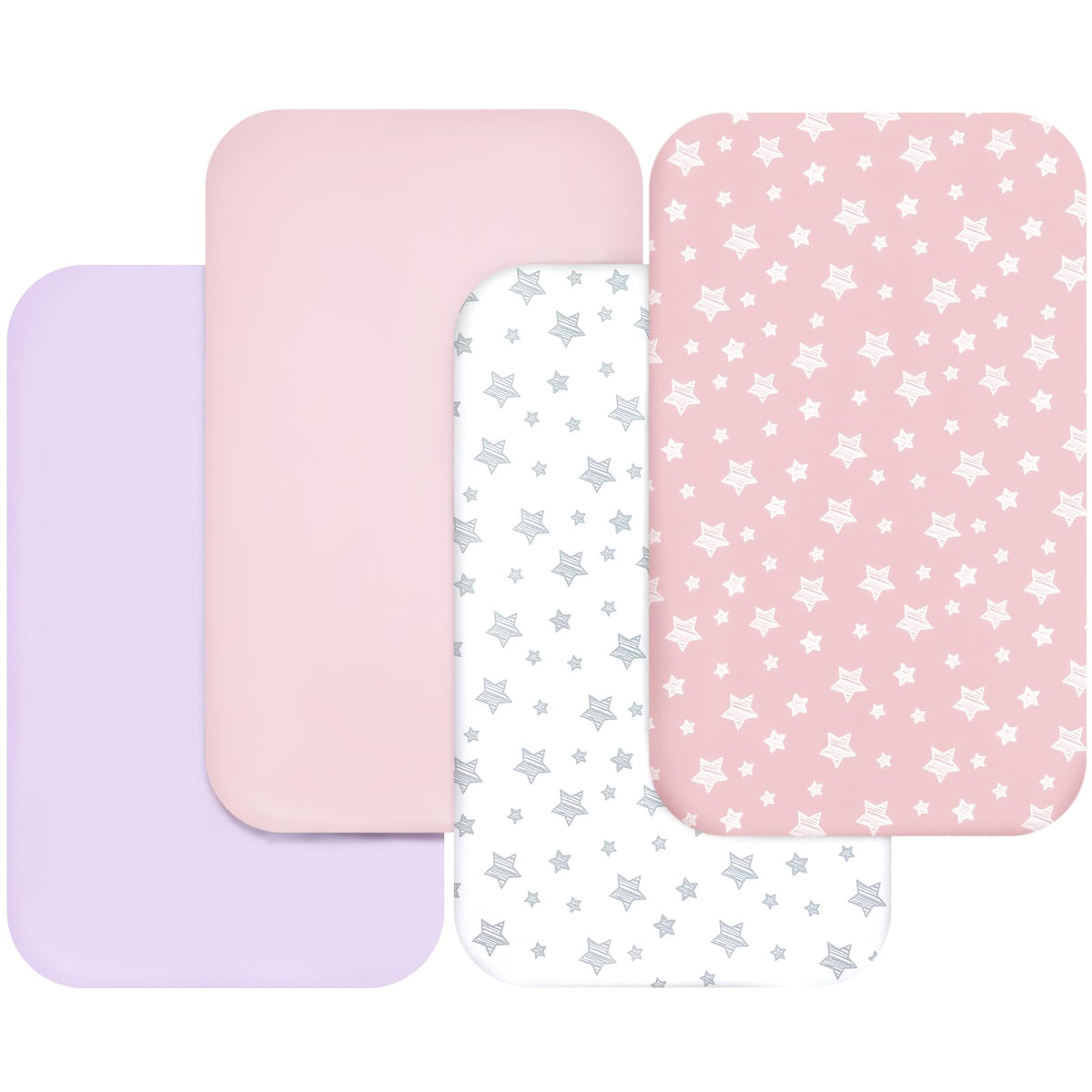 Pink 4 Pack Bassinet Sheets F2557