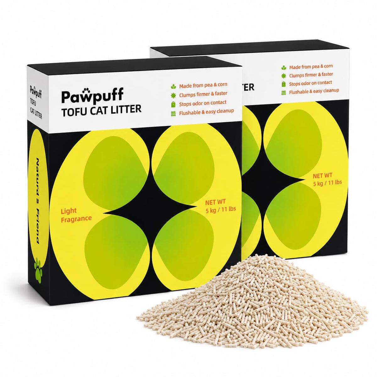 Tofu Cat Litter Low Dust Fast Clumping Flushable 2-Pack 22 lb S8207