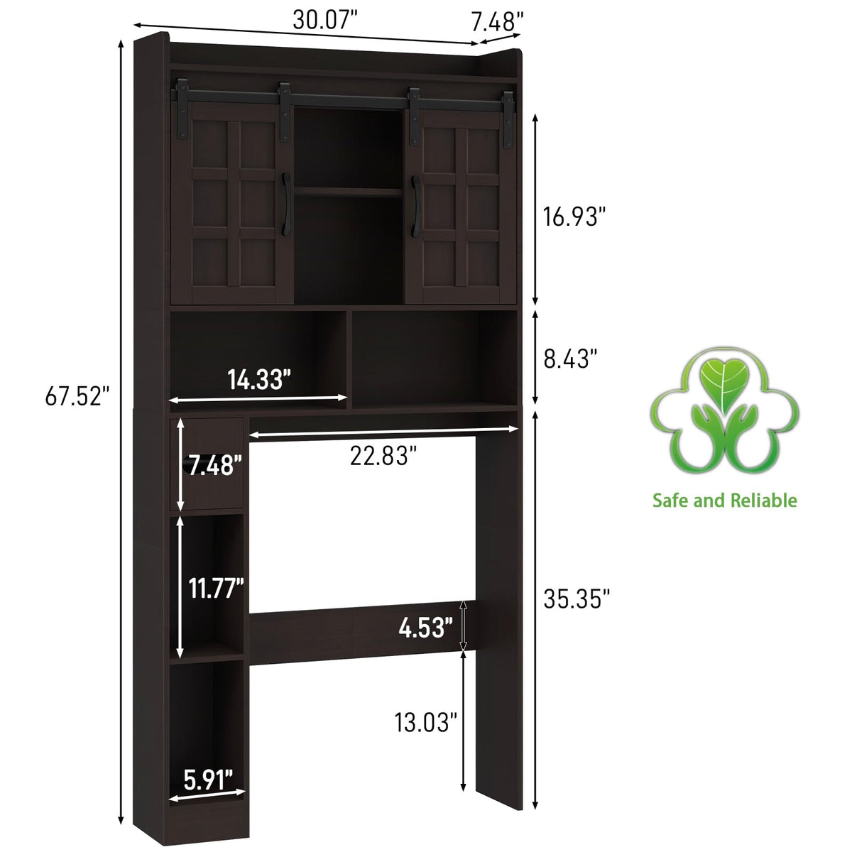 Over The Toilet Storage Cabinet with Sliding Doors D46201