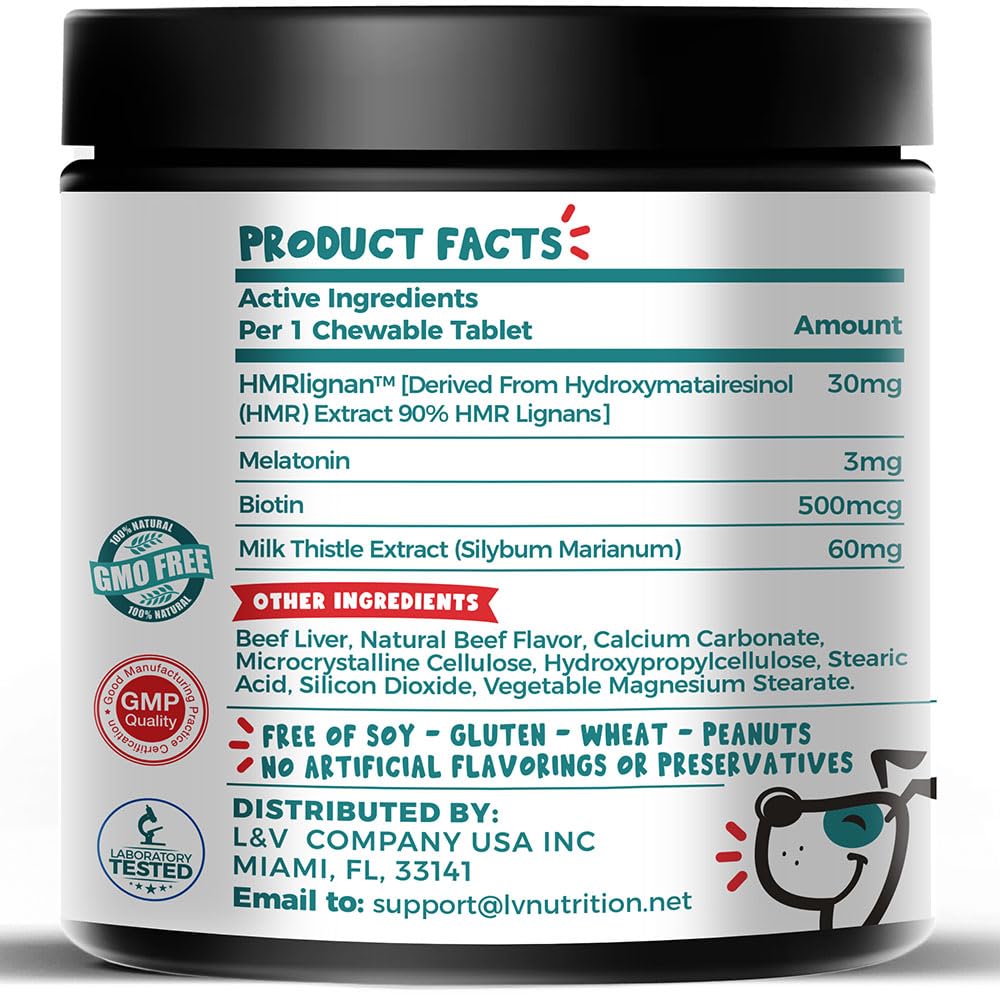 Melatonin, Biotin & Milk Thistle Complex for Dogs B44400
