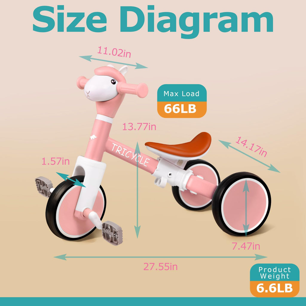 4-in-1 Kids Tricycle with Light & Music A515581