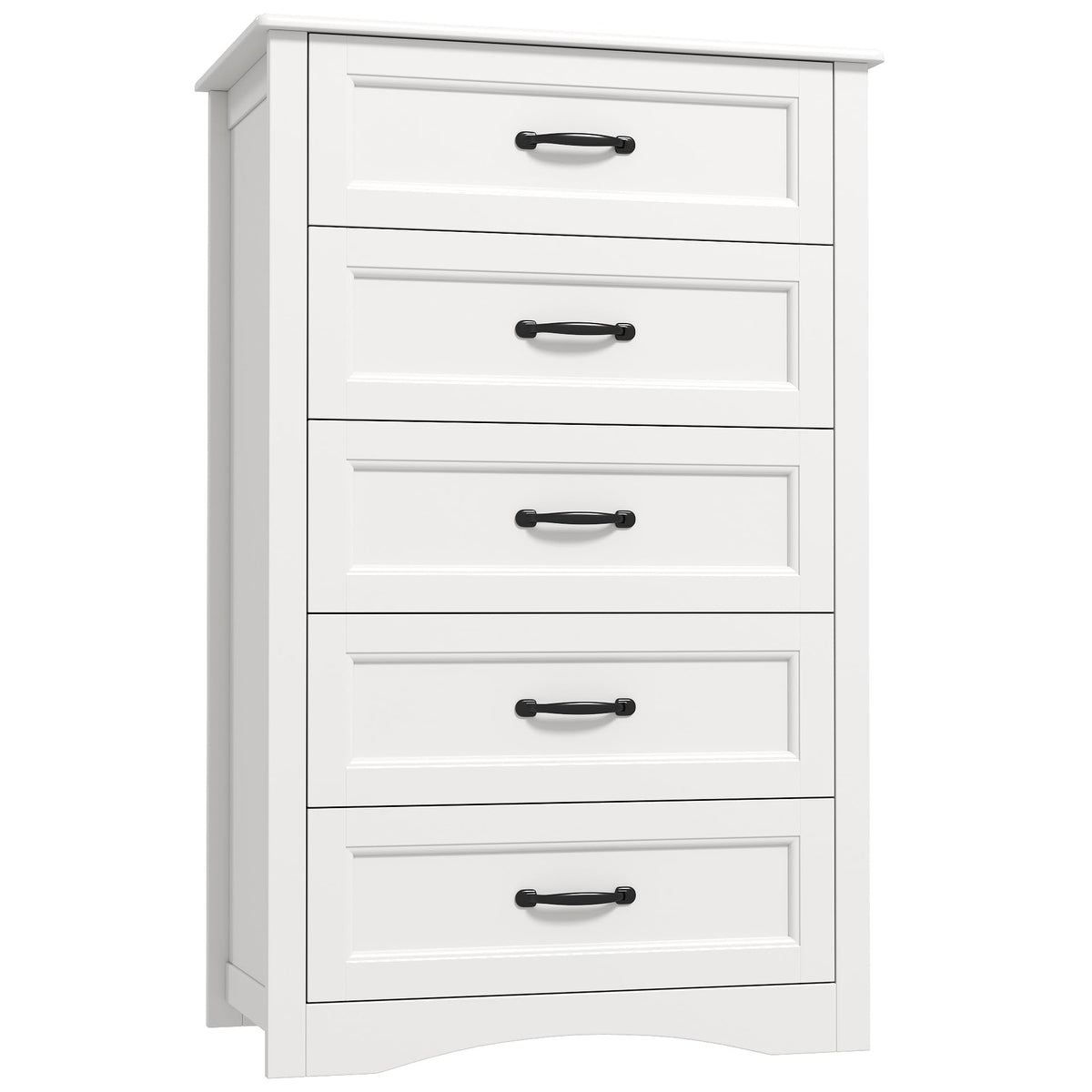 White 5 Drawer Wood Dresser U270557