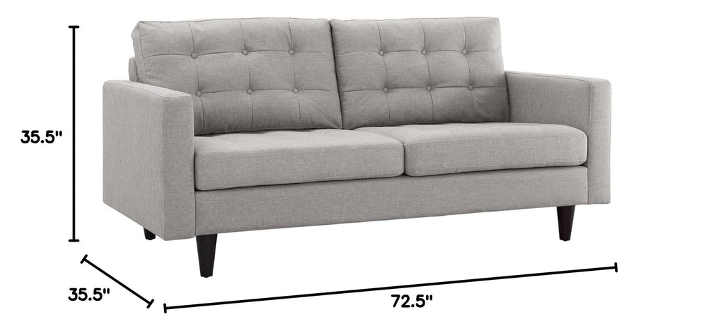 Light Gray Upholstered Fabric Loveseat L7784