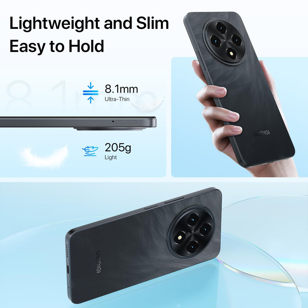 Unlocked Cell Phone Android 14, 6.9" HD+ 120Hz, 12GB +128GB, 6000mAh, 50MP Triple Camera, Dual 4G LTE, NFC, Black C2716