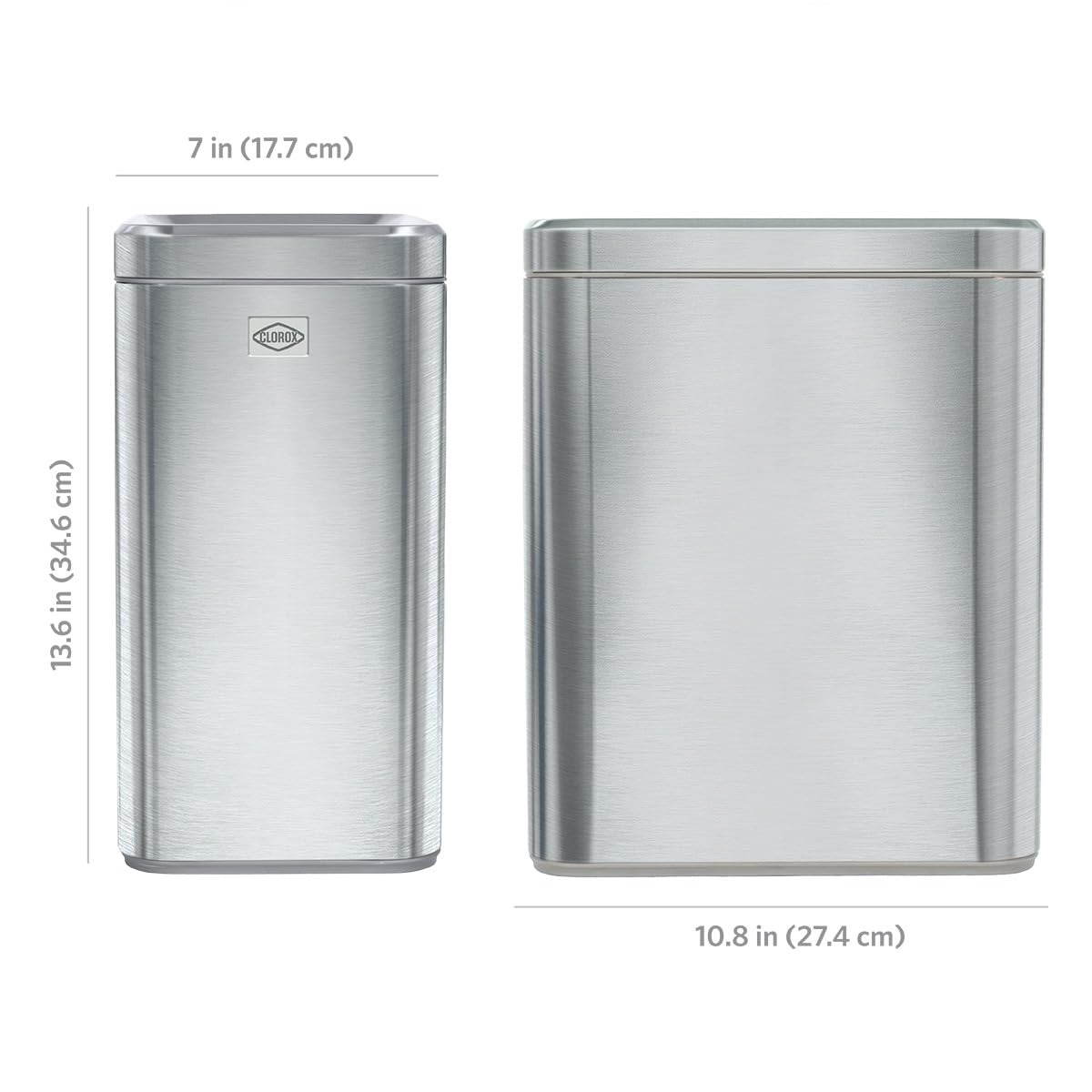 2.6 Gallon Stainless Steel Slim Trash Can with Removable Bucket Y4505