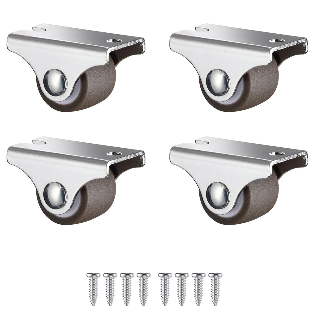 1 Inch Low Profile TPE Rubber Fixed Caster Wheels Set of 4 R5630