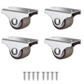1 Inch Low Profile TPE Rubber Fixed Caster Wheels Set of 4 R5630