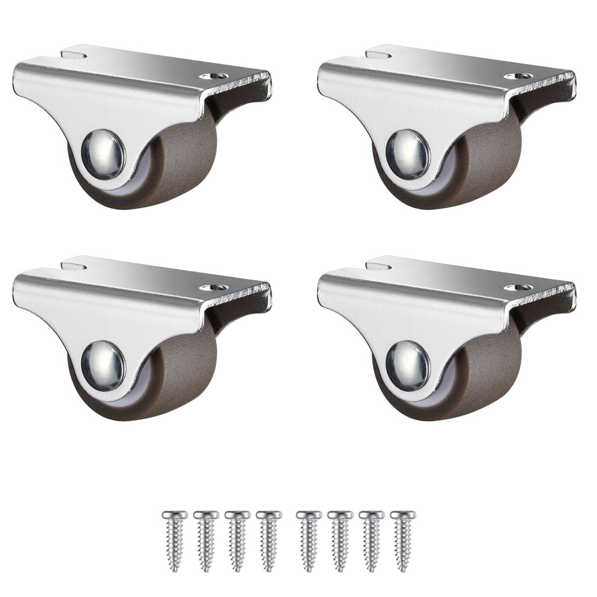 1 Inch Low Profile TPE Rubber Fixed Caster Wheels Set of 4 R5630