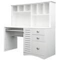 White Computer Desk with Hutch L25165