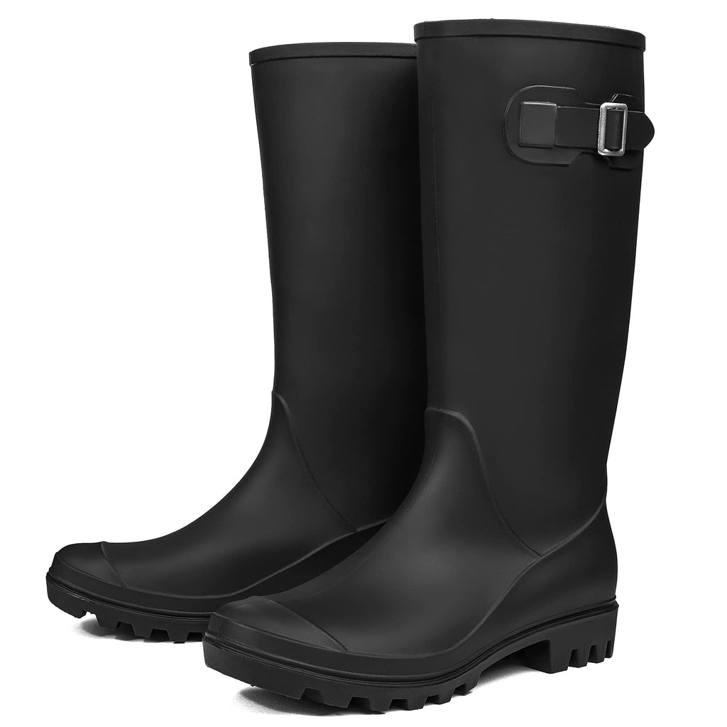 Women's Tall Waterproof Rubber Wide Calf Rain Boots P16290