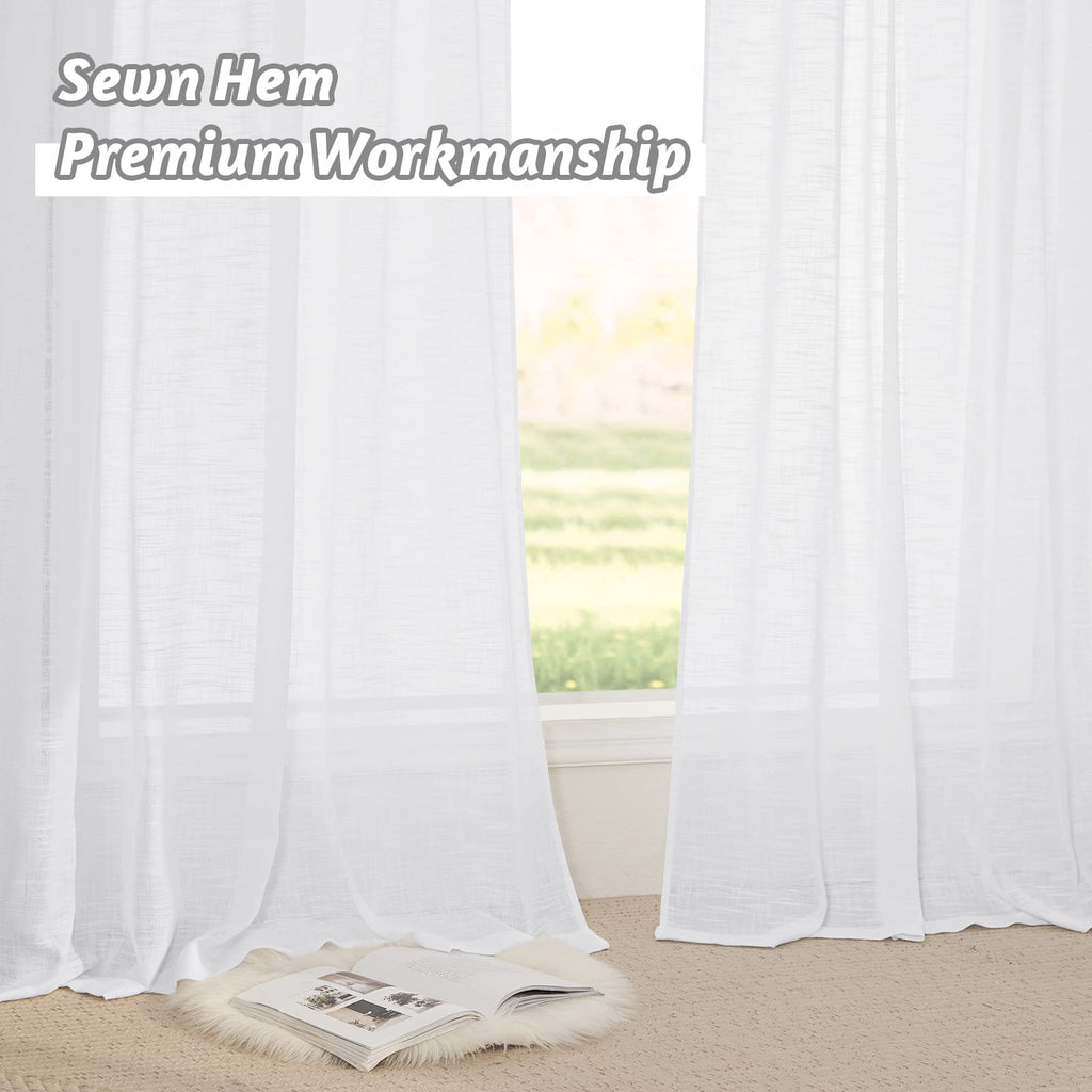 White Sheer Curtains W52 x L95 T2095