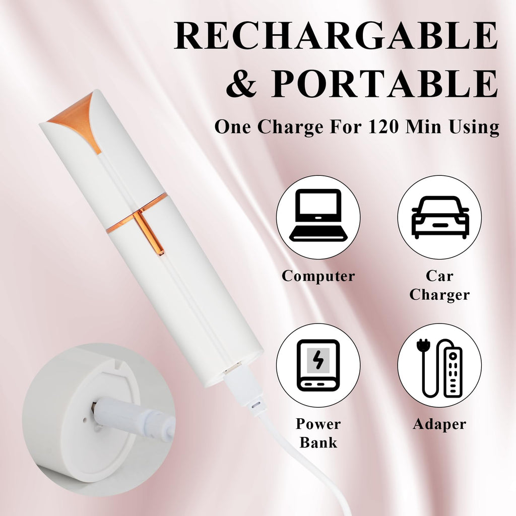Electric Painless Facial Hair Removal Device with 2 Replacement Heads D47414