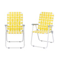 Set of 2 Yellow & White Webbed Folding Chairs S9487