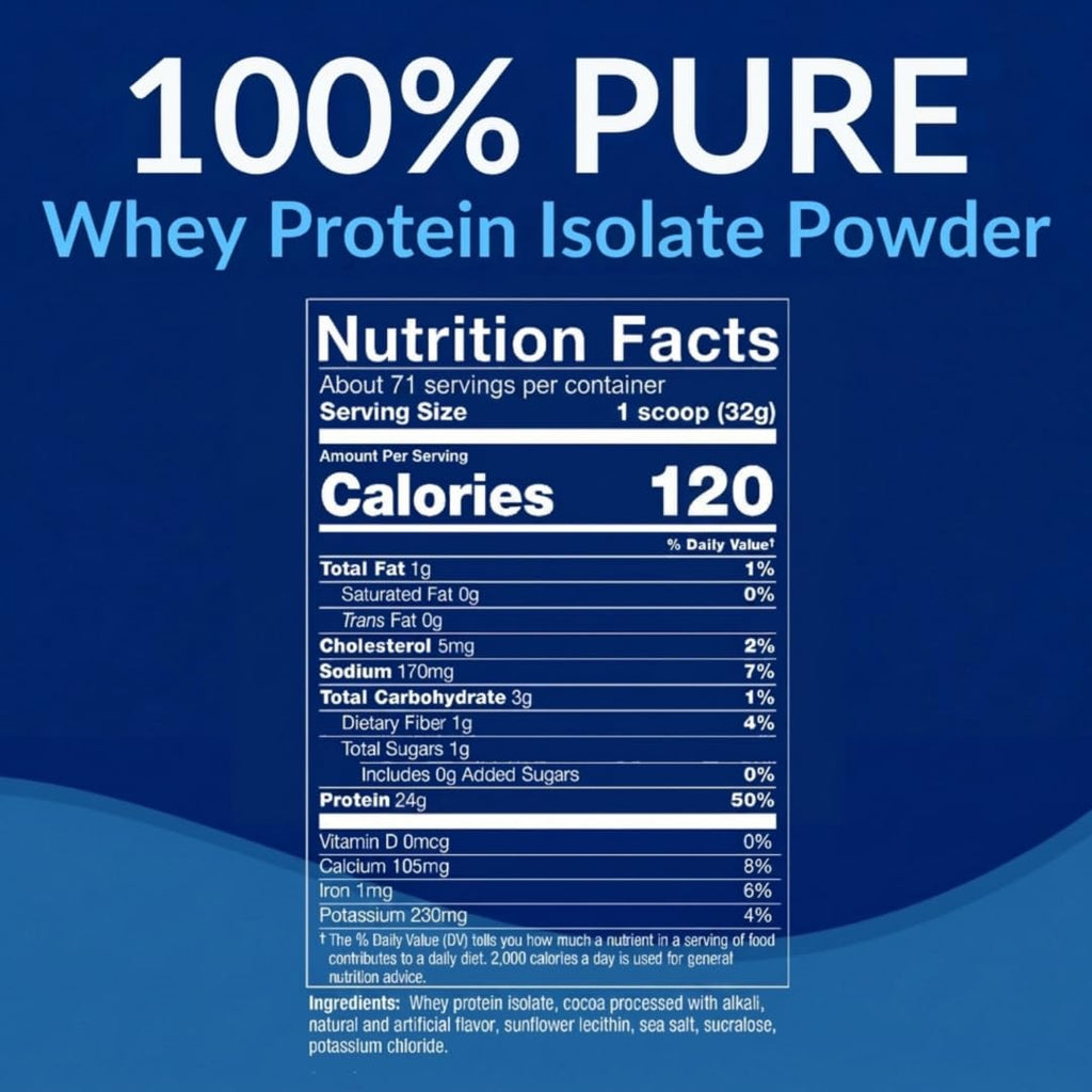 Whey Protein Isolate Powder, Rich Chocolate, 5 LB E874