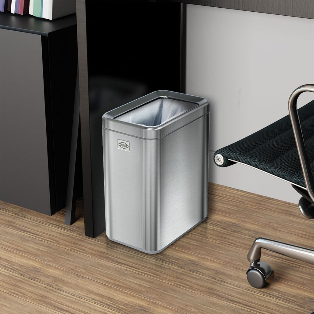 2.6 Gallon Stainless Steel Slim Trash Can with Removable Bucket Y4505
