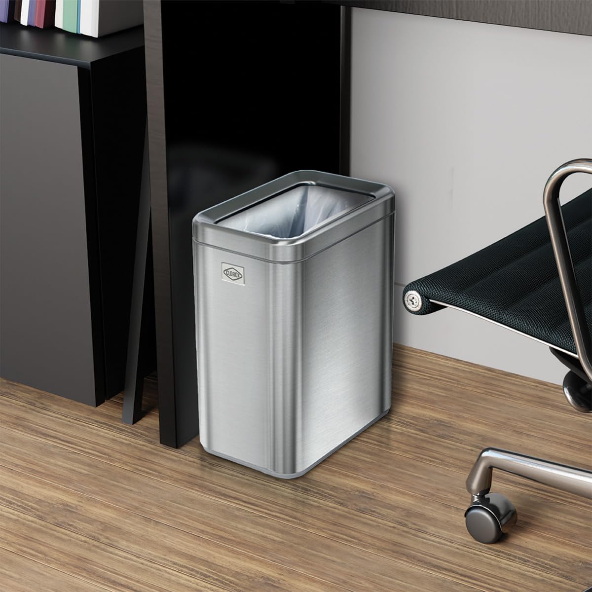 2.6 Gallon Stainless Steel Slim Trash Can with Removable Bucket Y4505