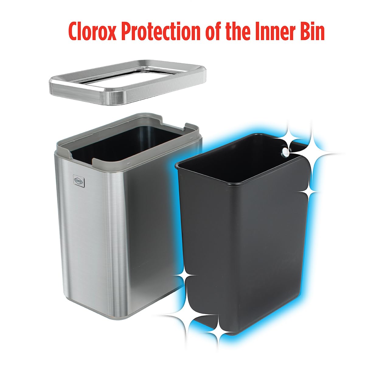 2.6 Gallon Stainless Steel Slim Trash Can with Removable Bucket Y4505
