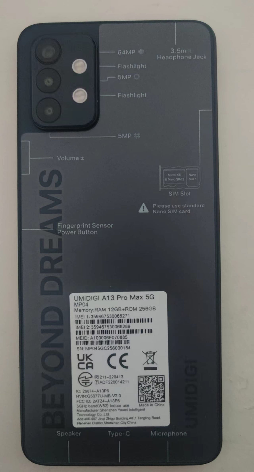 5G Smartphone 12GB RAM 256GB ROM 6.8" 90Hz Display 64MP Camera 5150mAh Battery I816640
