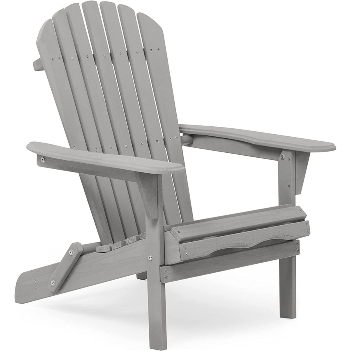 Wood Folding Adirondack Chair Set of 2 Gray D3138