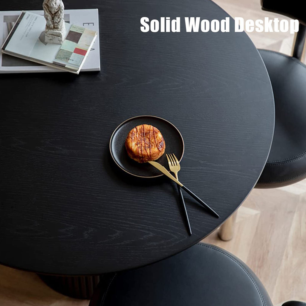 Black Pine Wood Round Dining Table A71842