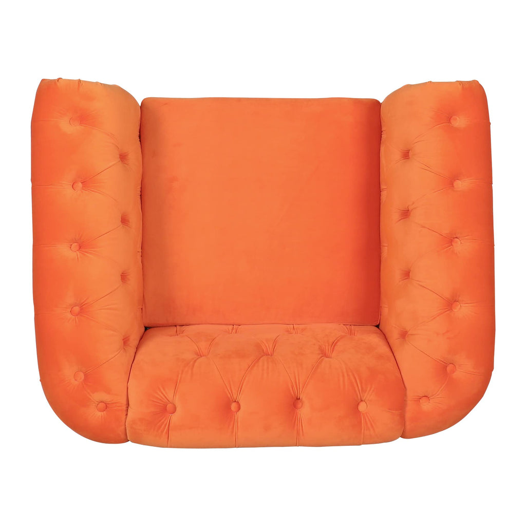 Orange Velvet Accent Chair U621