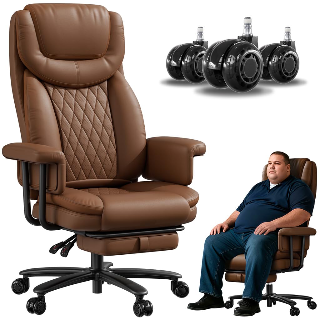 Big and Tall 500LBS Reclining Office Chair with Footrest N993925