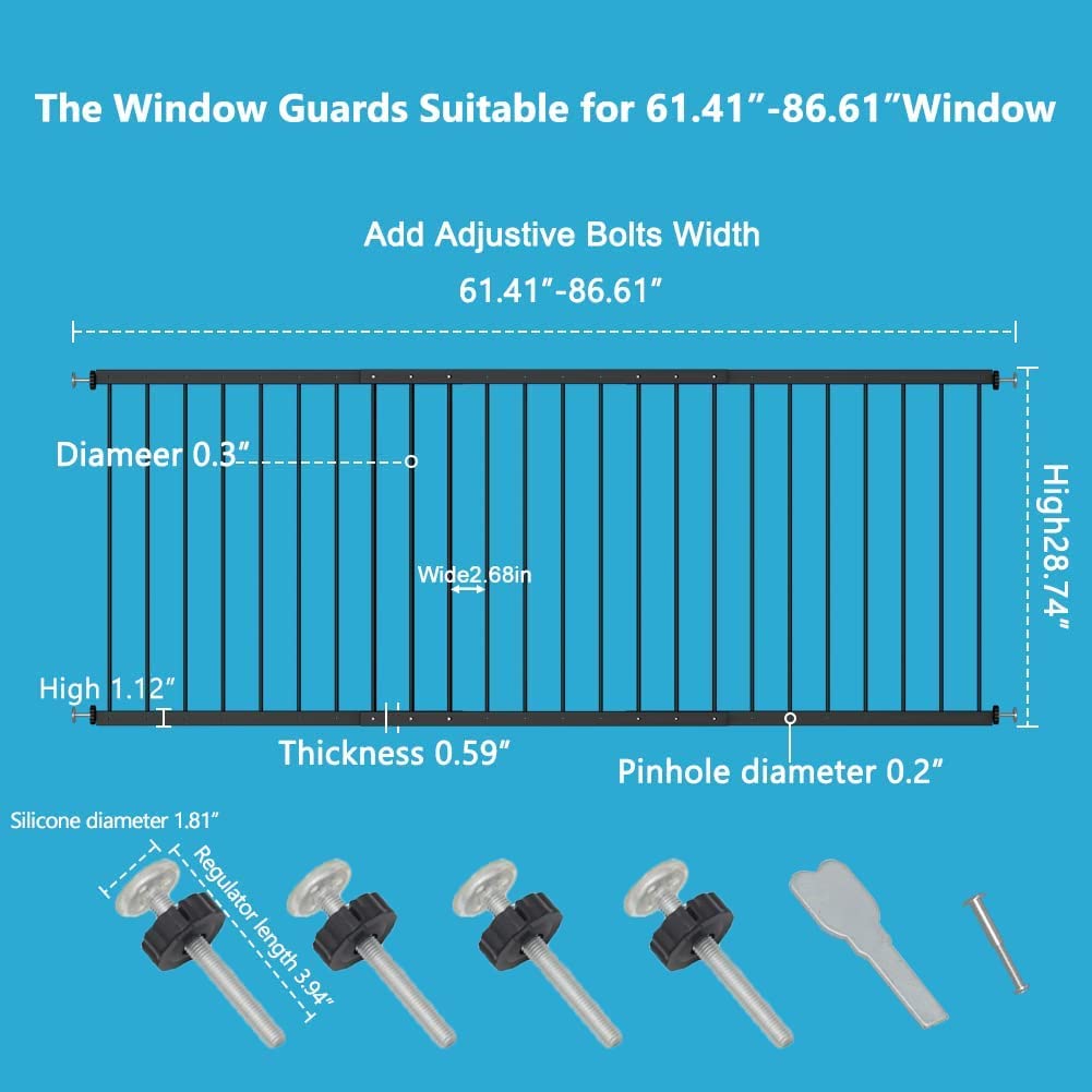 Black 3 Piece Window Guards N652