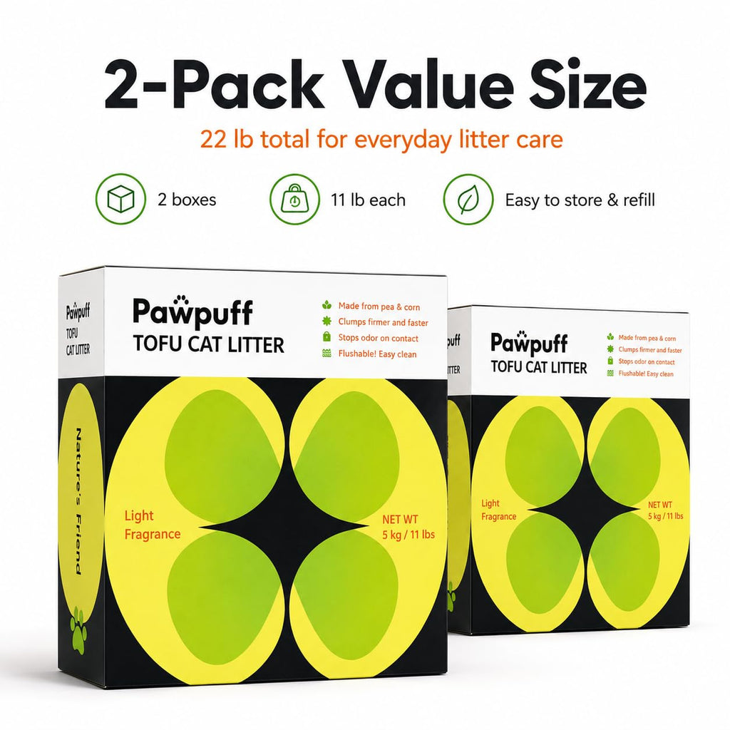 Tofu Cat Litter Low Dust Fast Clumping Flushable 2-Pack 22 lb S8207