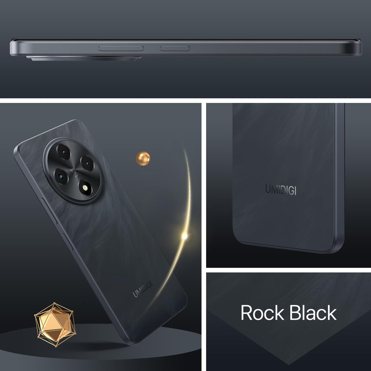 Unlocked Cell Phone Android 14, 6.9" HD+ 120Hz, 12GB +128GB, 6000mAh, 50MP Triple Camera, Dual 4G LTE, NFC, Black C2716