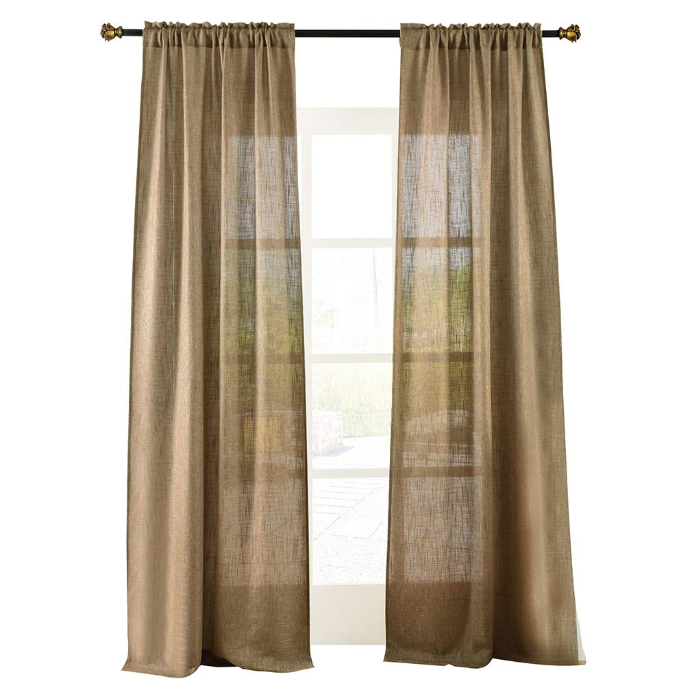Soft Burlap Natural Tan Rod Pocket Window Curtain Panel 37" x 84" L72685