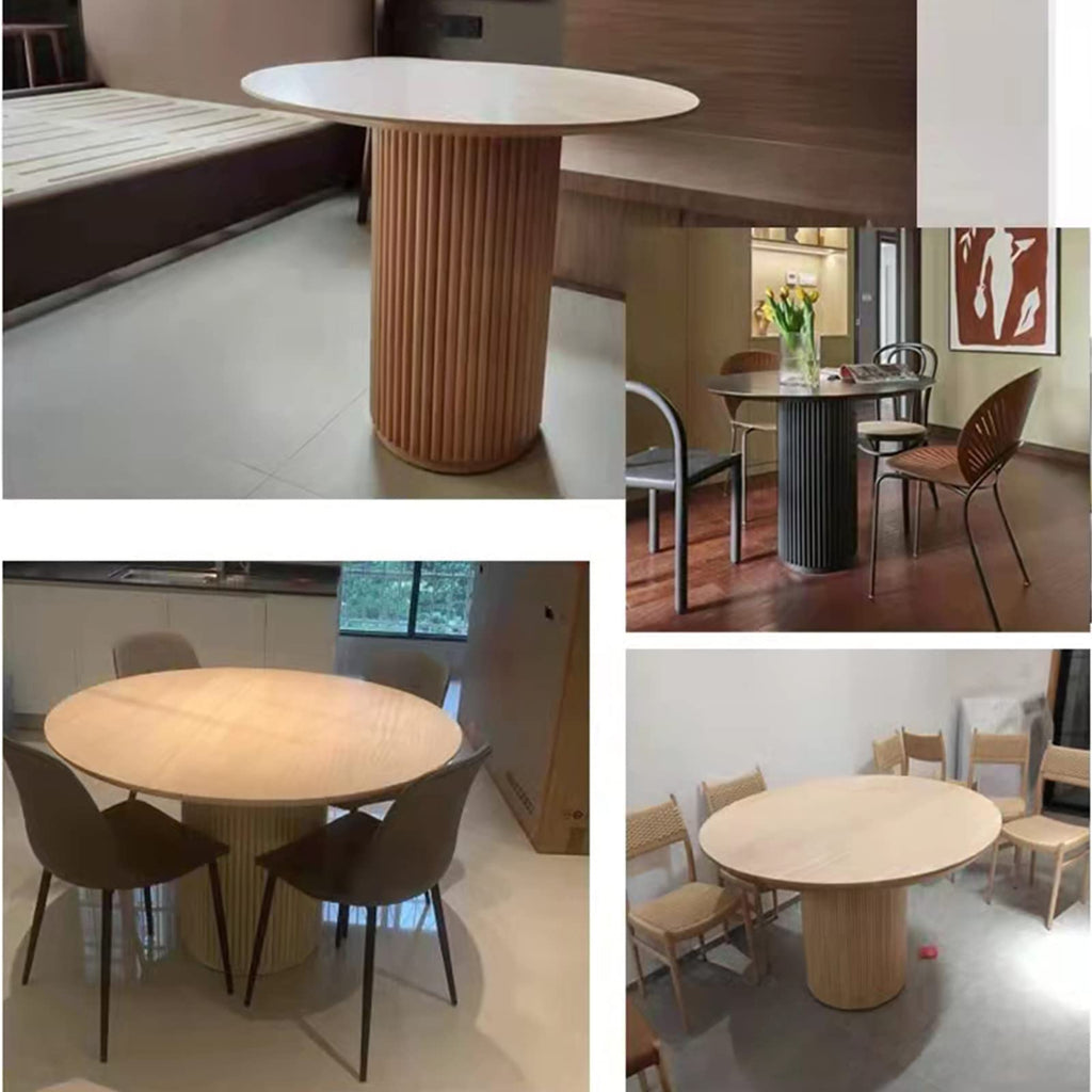 Black Pine Wood Round Dining Table A71842
