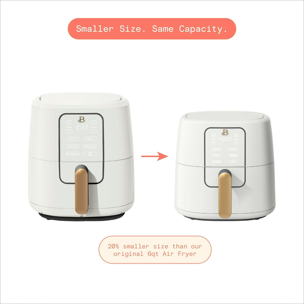 6 Quart Air Fryer with Touch-Activated Display, 4-in-1 Countertop Air Fryer 1750W, Nonstick Dishwasher Safe, White Icing N943