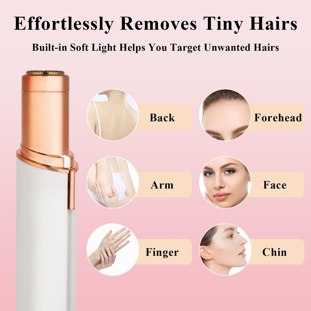 Electric Painless Facial Hair Removal Device with 2 Replacement Heads D47414