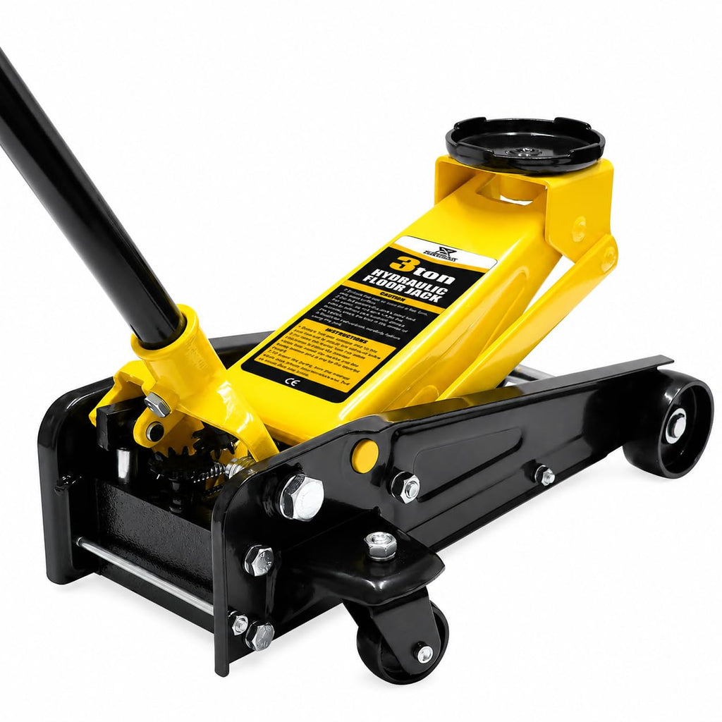 3 Ton Low Profile Steel Racing Floor Jack with Dual Pistons Quick Lift Pump I1335