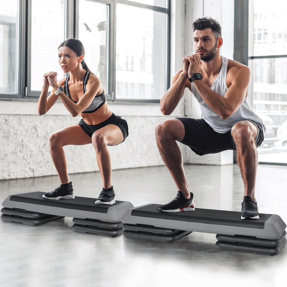 43" Adjustable Exercise Aerobic Step Platform with 4 Removable Risers K456102