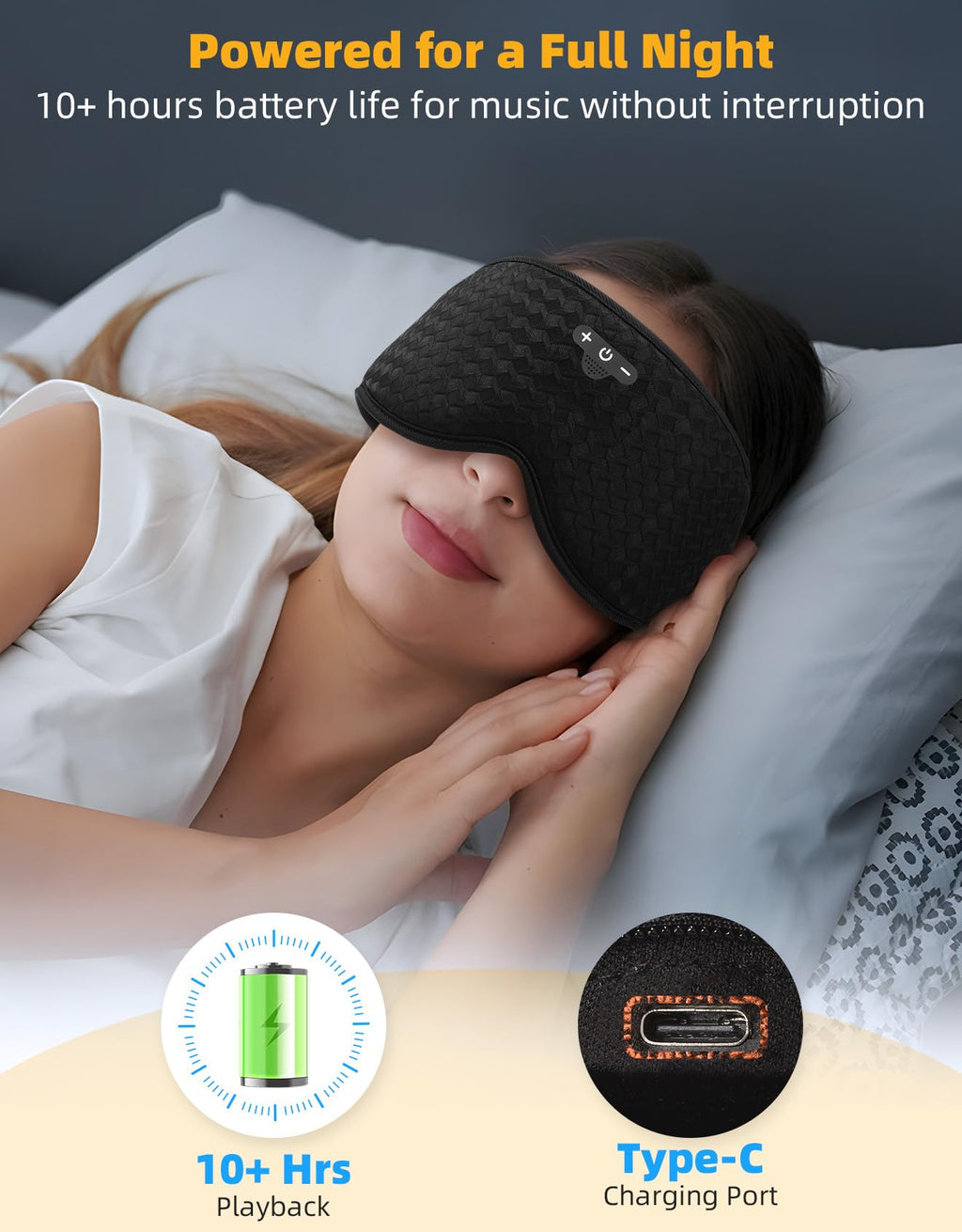 Blackout Sleep Mask with Bluetooth Headphones Z325