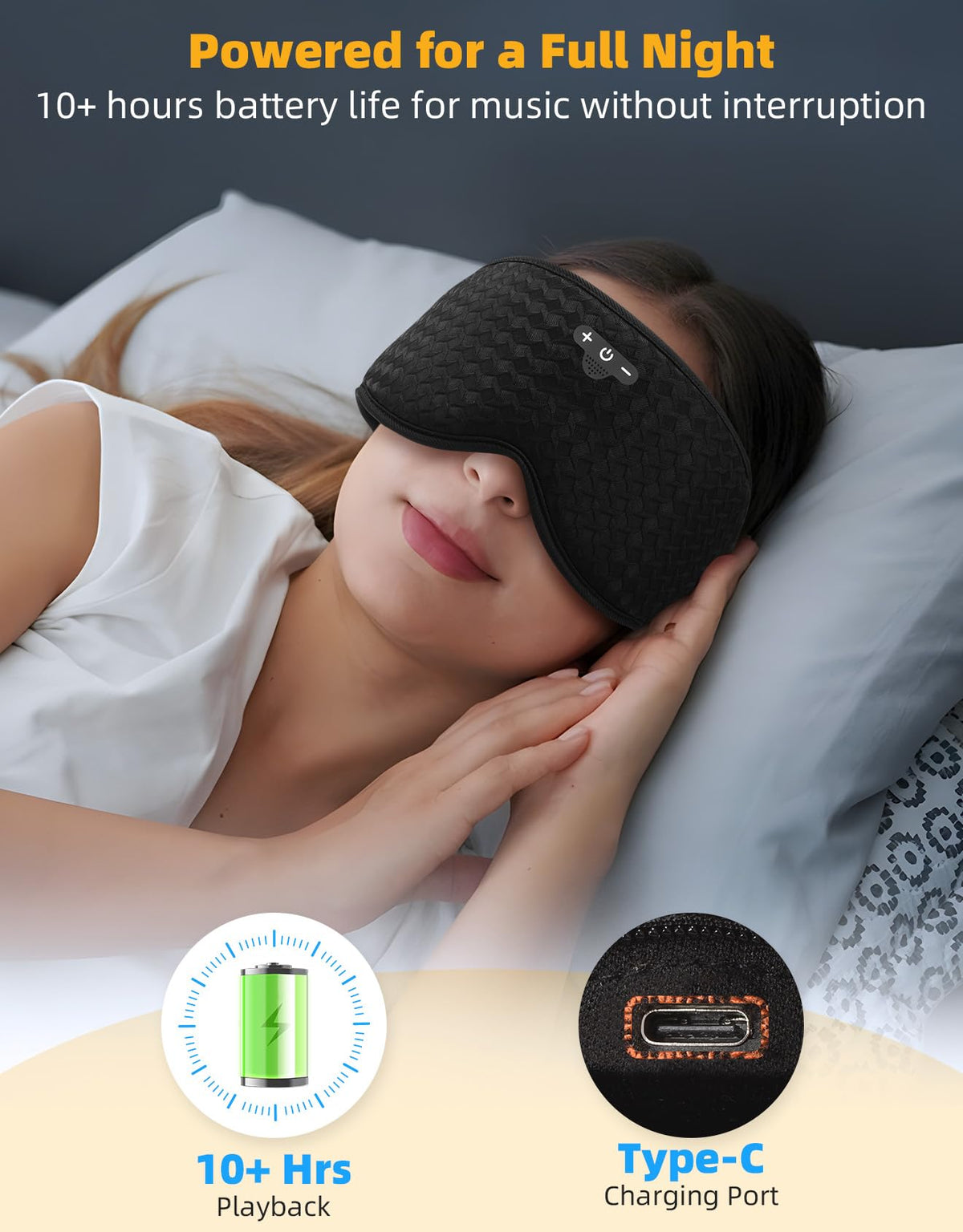 Blackout Sleep Mask with Bluetooth Headphones Z325