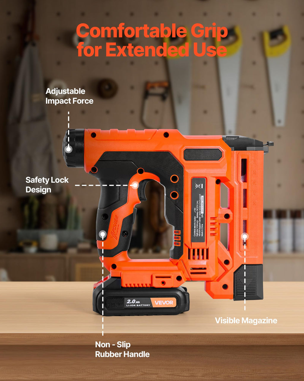 Cordless 2-in-1 18 Gauge Nail Gun Staple Gun Z896268
