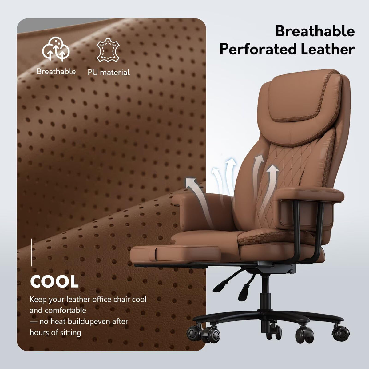 Big and Tall 500LBS Reclining Office Chair with Footrest N993925